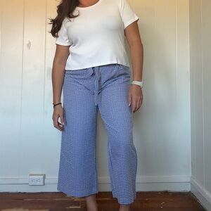 NEW! Joie blue + white checkered pants